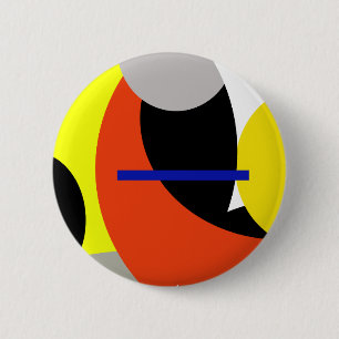 Yellow Red Blue Abstrakte Kunst Button