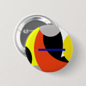 Yellow Red Blue Abstrakte Kunst Button (Vorne & Hinten)