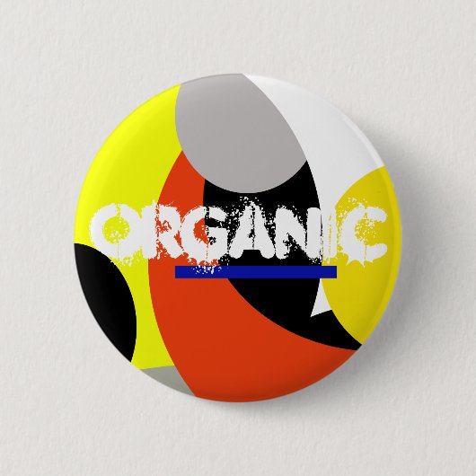 Yellow Red Blue Abstrakte Kunst Button (Vorderseite)