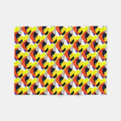 Yellow Red Blue Abstrakte Kunst Fleecedecke (Vorderseite (Horizontal))