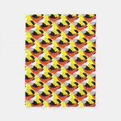 Yellow Red Blue Abstrakte Kunst Fleecedecke (Vorderseite)