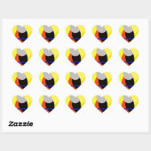 Yellow Red Blue Abstrakte Kunst Herz-Aufkleber (Blatt)
