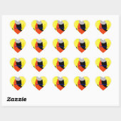 Yellow Red Blue Abstrakte Kunst Herz-Aufkleber (Blatt)
