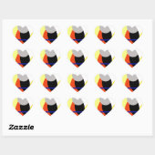 Yellow Red Blue Abstrakte Kunst Herz-Aufkleber (Blatt)