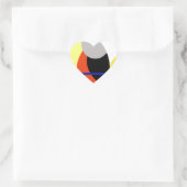Yellow Red Blue Abstrakte Kunst Herz-Aufkleber (Tasche)