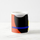 Yellow Red Blue Abstrakte Kunst Kaffeetasse (Mittel)