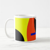 Yellow Red Blue Abstrakte Kunst Kaffeetasse (Links)
