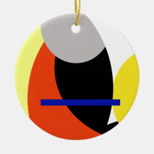 Yellow Red Blue Abstrakte Kunst Keramik Ornament