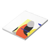 Yellow Red Blue Abstrakte Kunst Notizblock (Rotiert)