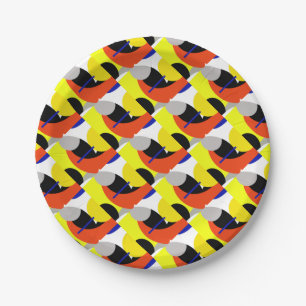 Yellow Red Blue Abstrakte Kunst Pappteller