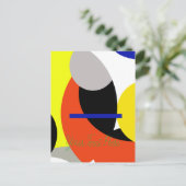 Yellow Red Blue Abstrakte Kunst Postkarte (Stehend Vorderseite)