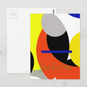 Yellow Red Blue Abstrakte Kunst Postkarte (Vorne/Hinten)