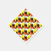 Yellow Red Blue Abstrakte Kunst Serviette (Ecke)