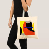 Yellow Red Blue Abstrakte Kunst Tragetasche (Vorderseite (Produkt))
