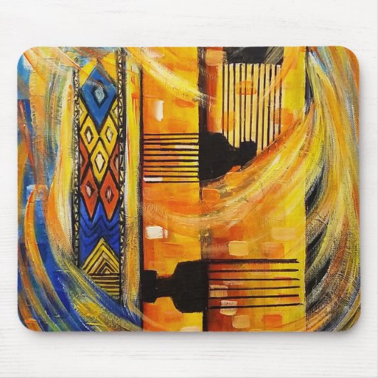 Yellow Red Blue Ethiopian Patterns Mousepad (Vorne)