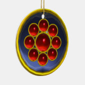 YELLOW RED BLUE GEMSTONE KERAMIKORNAMENT (Rechts)