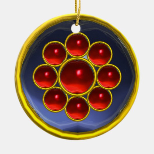 YELLOW RED BLUE GEMSTONE KERAMIKORNAMENT (Vorne)