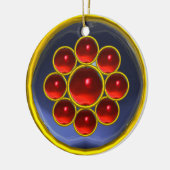 YELLOW RED BLUE GEMSTONE KERAMIKORNAMENT (Links)