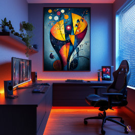 Yellow Red Blue - Kubist Inspiriert von Kandinsky Poster