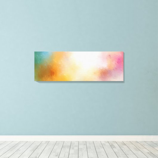 Yellow Red Blue Lila Green Pink Trendy Modern Leinwanddruck (Insitu (Holzboden))