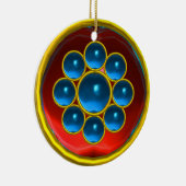 YELLOW RED BLUE SAPPHIRE GEMSTONE MON KERAMIKORNAMENT (Rechts)