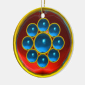 YELLOW RED BLUE SAPPHIRE GEMSTONE MON KERAMIKORNAMENT (Links)