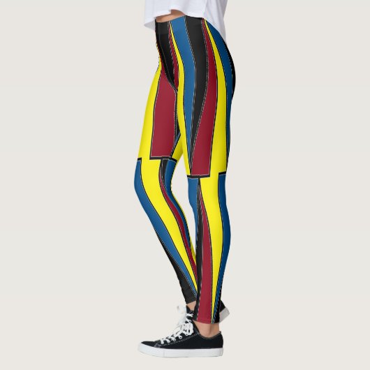 Yellow Red Blue Triangles Leggings (Links)