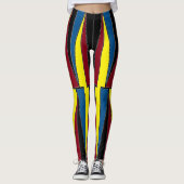 Yellow Red Blue Triangles Leggings (Vorderseite)