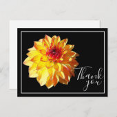 Yellow Red Dahlia mit schwarzem Hintergrund Vielen Postkarte (Vorne/Hinten)