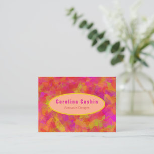 Yellow Red Damask Visitenkarte