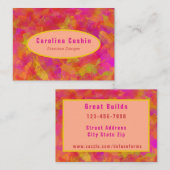 Yellow Red Damask Visitenkarte (Vorne/Hinten)