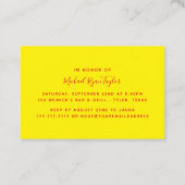 Yellow & Red Diamond Geburtstagsparty Ticket (Rückseite)
