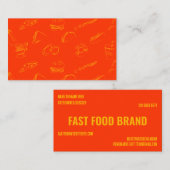 Yellow Red Fast Food Burger Chicken Restaurant Visitenkarte (Vorne/Hinten)