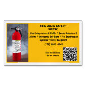 Yellow Red Fire Extinguisher Fire Safety   Magnetische Visitenkarte (Vorderseite)