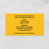 Yellow Red Fire Extinguisher Fire Safety Visitenkarte (Rückseite)