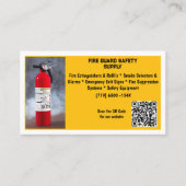 Yellow Red Fire Extinguisher Fire Safety   Visitenkarte (Vorderseite)