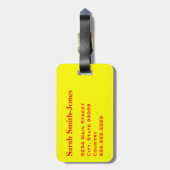 Yellow Red Fragile Handle mit Vorsicht Vielen Dank Gepäckanhänger (Rückseite vertikal)