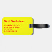 Yellow Red Fragile Handle mit Vorsicht Vielen Dank Gepäckanhänger (Rückseite horizontal)