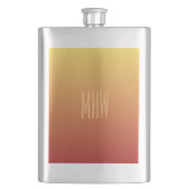 Yellow Red Gradient custom monogram flask Flachmann (Vorderseite)