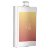 Yellow Red Gradient custom monogram flask Flachmann (Rechts)