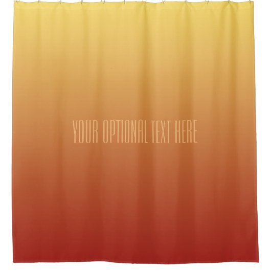 Yellow Red Gradient Custom Text Duschvorhang (Vorderseite)