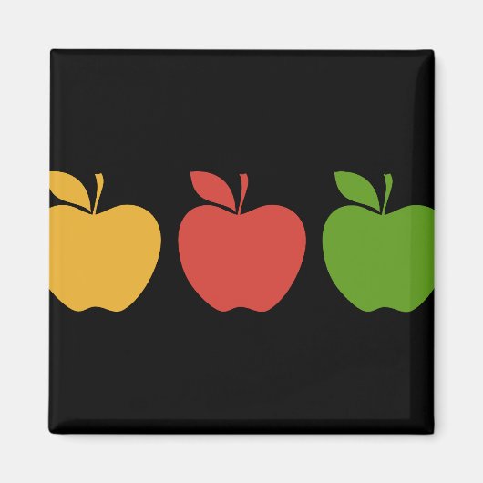 Yellow Red Green Apfel Magnet (Vorne)