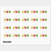 Yellow Red Green Apfel Runder Aufkleber (Blatt)