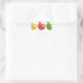 Yellow Red Green Apfel Runder Aufkleber (Tasche)