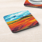 Yellow Red Hills Getränkeuntersetzer (Linke Seite)