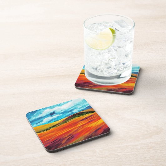 Yellow Red Hills Getränkeuntersetzer (Rechte Seite)