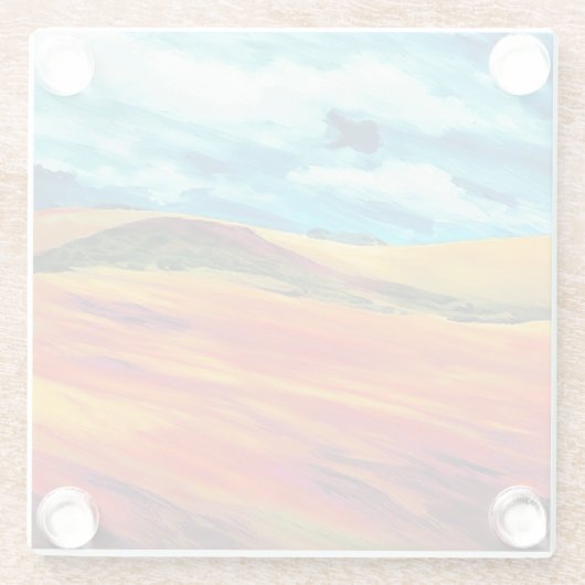 Yellow Red Hills Glasuntersetzer (Rückseite)