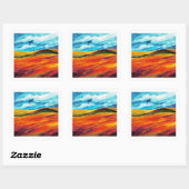 Yellow Red Hills Quadratischer Aufkleber (Blatt)