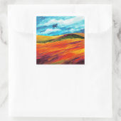 Yellow Red Hills Quadratischer Aufkleber (Tasche)