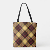 Yellow Red Tartan Tote Bag Tasche (Rückseite)